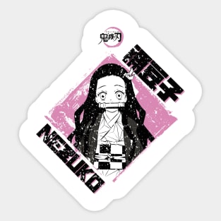 DEMON SLAYER: NEZUKO PINK (GRUNGE STYLE) Sticker